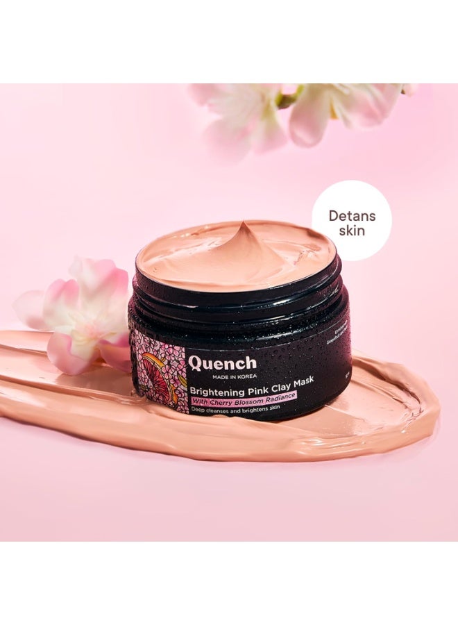 كوينش قناع الطين الوردي المفتّح من QUENCH BOTANICS | قناع طيني كوري بخلاصة زهر الكرز وطين الكاولين | صُنع في كوريا (50 مل) - Image 2