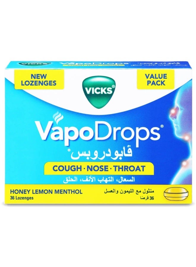 Vicks Vapodrops Honey Lemon 36 pcs - Image 1