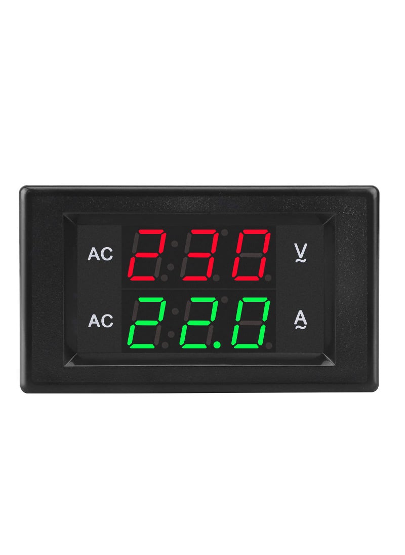 DROK DROK Volt Amp Meter, AC 500V 100A Digital Voltmeter Ammeter Panel, 0.39 Inches LED 2in1 Multimeter, 2-Wire Voltage Amperage Tester Gauge with Current Transformer  - Image 2