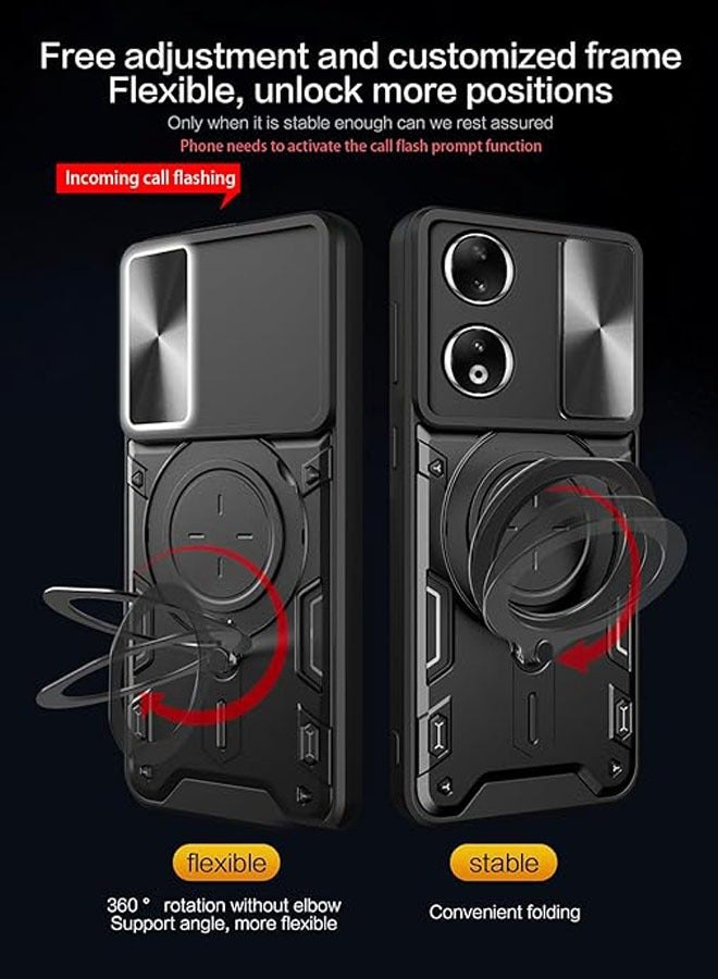 عام غطاء هاتف هونر 90 5G مع غطاء كاميرا انزلاقي مع حلقة دعامة متكاملة [حماية كاميرا كاملة] [درجة عسكرية] غطاء مقاوم للصدمات. - Image 3