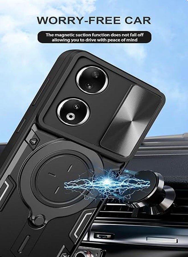 عام غطاء هاتف هونر 90 5G مع غطاء كاميرا انزلاقي مع حلقة دعامة متكاملة [حماية كاميرا كاملة] [درجة عسكرية] غطاء مقاوم للصدمات. - Image 5