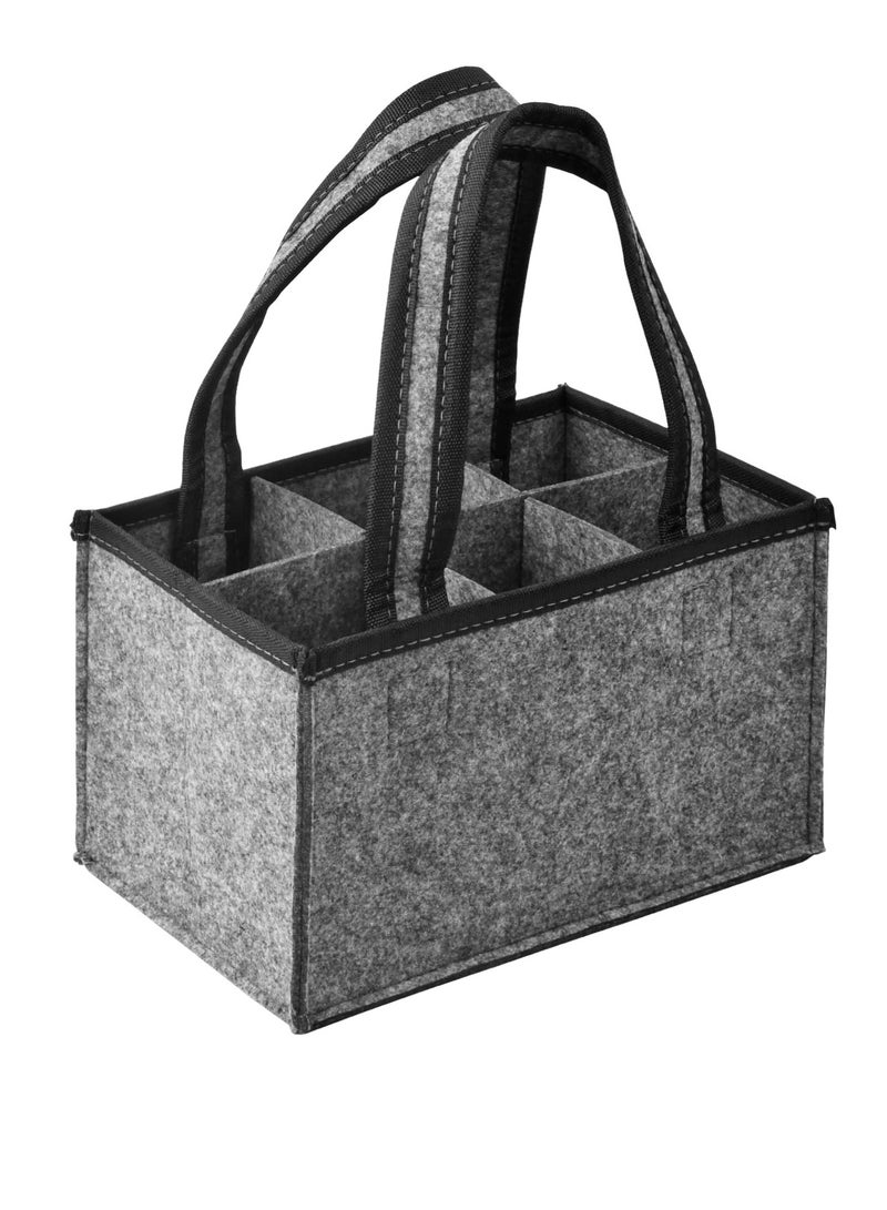 SYOSI Felt Wine Tote Bag for 6 Bottles Portable Bottle Wine Carrier with Divider Reusable Wine Storage Bag Felt Bags Wine Bottle Holder Bag for Picnic Camping Travel Party 24x15x15cm  - Image 1