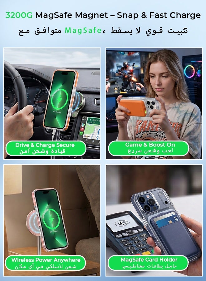 غطاء هاتف شفاف لـ iPhone 17 Pro مع حامل حلقة مغناطيسي متوافق مع شحن MagSafe، دوار 360 درجة، مقاوم للصدمات بدرجة عسكرية - Image 5