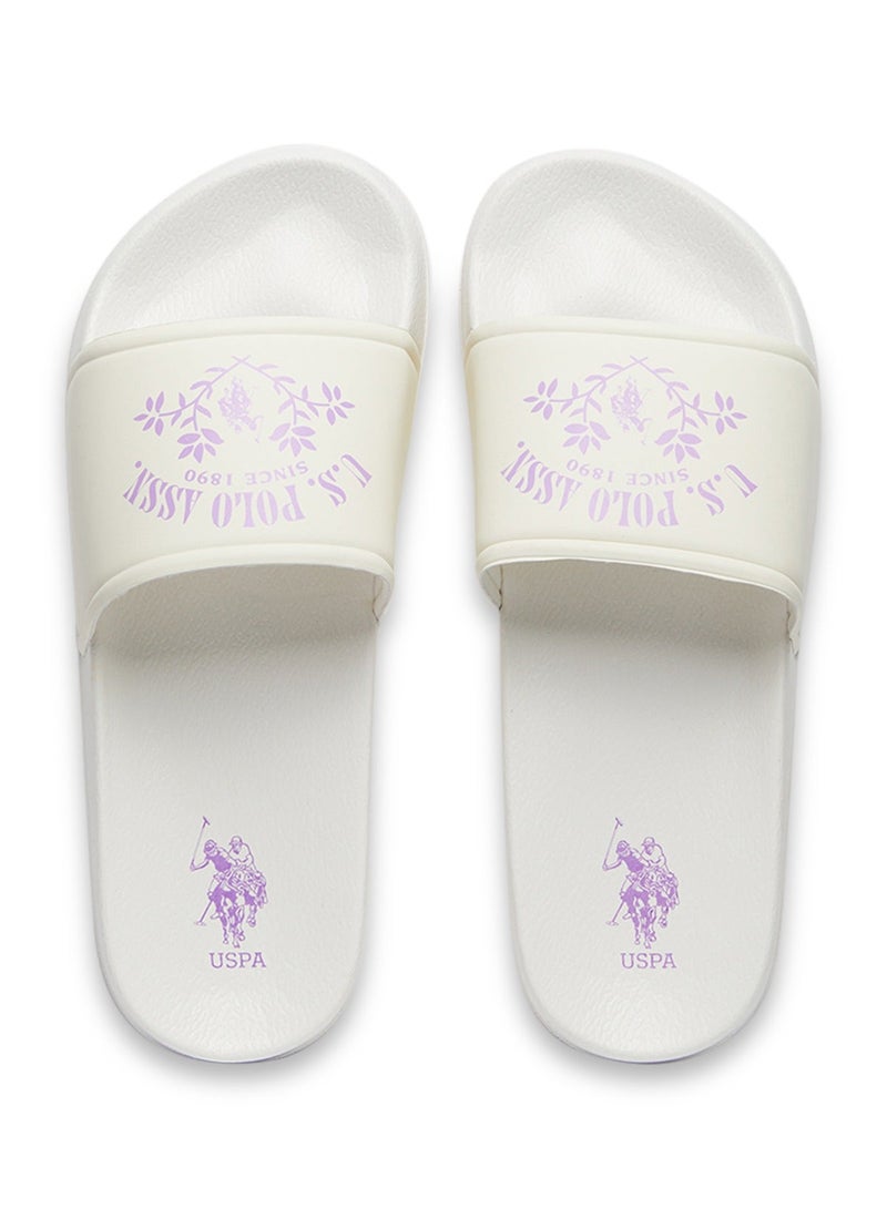 U.S. Polo Assn. Women's White Signature Slides Shoes - Effortless Style Meets Ultimate Relaxation! - Image 5