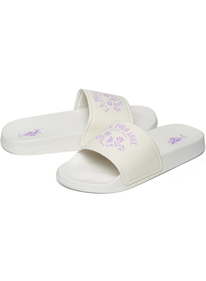 U.S. Polo Assn. Women's White Signature Slides Shoes - Effortless Style Meets Ultimate Relaxation! - Image 2