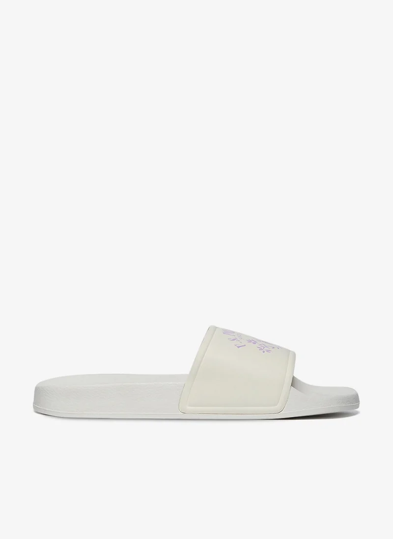 U.S. Polo Assn. Women's White Signature Slides Shoes - Effortless Style Meets Ultimate Relaxation!