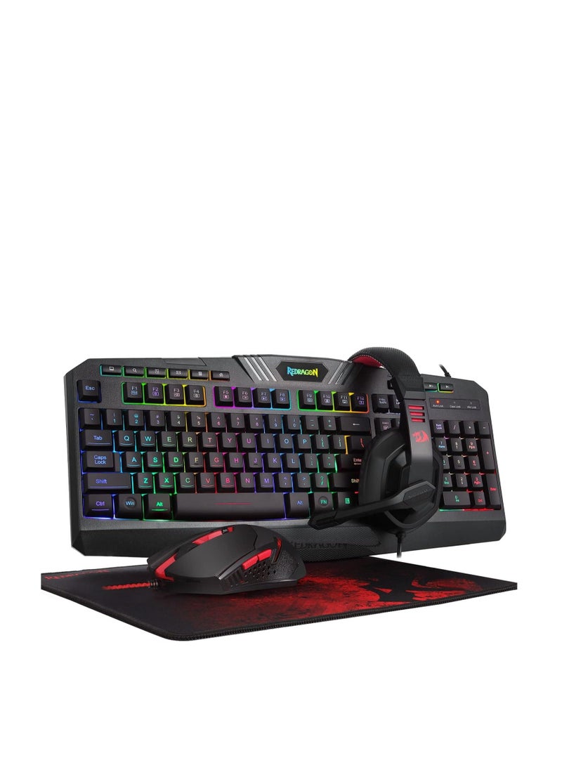 REDRAGON - Redragon S101 Wired RGB Backlit Gaming Keyboard and Mouse, Gaming Mouse Pad, Gaming Headset Combo All in 1 PC Gamer Bundle for Windows PC – (Black) - Image 1