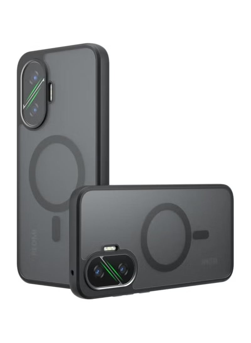 Case Compatible with Xiaomi Poco F7 2025, featuring MagSafe compatibility, shock resistance, anti-yellowing properties, and a classic hybrid material magnetic closure. - Image 1
