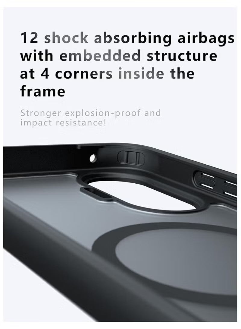 Case Compatible with Xiaomi Poco F7 2025, featuring MagSafe compatibility, shock resistance, anti-yellowing properties, and a classic hybrid material magnetic closure. - Image 3