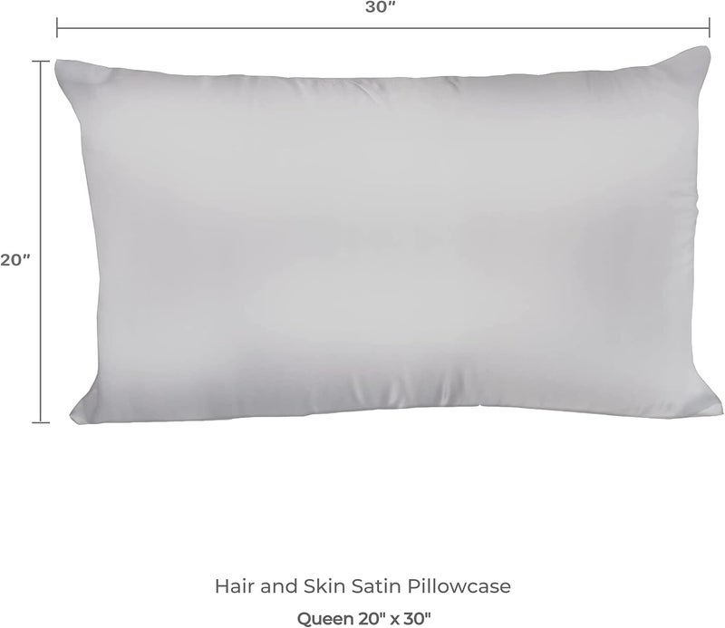 Spasilk Satin Pillowcase For Hair And Face, Queen/Standard, King Size- Silver Pillowcase - Image 2