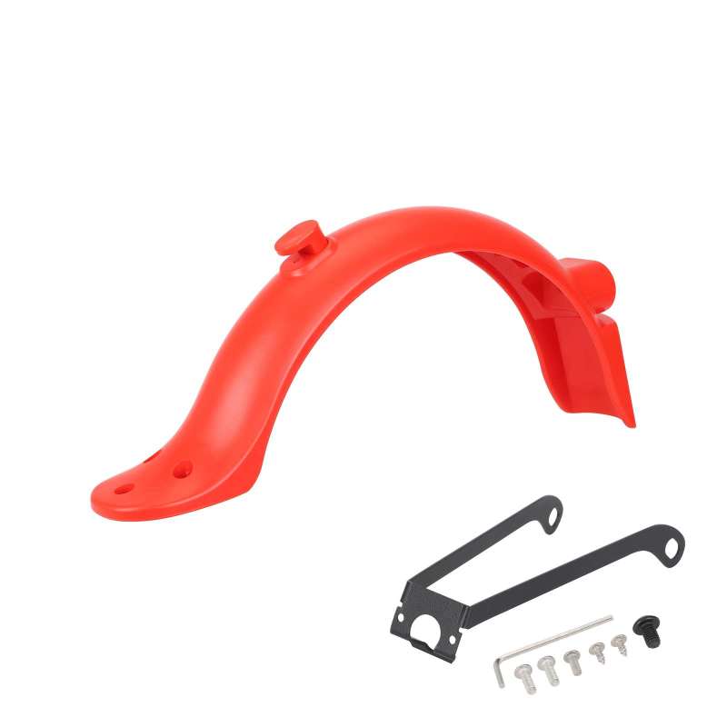 Rear Mudguard: Red ABS PC Material - Durable Metal Bracket License Plate Feature Lightweight Easy Installation for M365/1S/ProPro2 Electric Scooters - Image 1