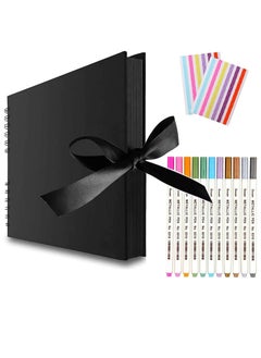 KASTWAVE Scrapbook Photo Album, Wedding Guest Book Anniversary Memory Scrapbooking, Photo Album with DIY Accessories Kit for Craft Paper Gifts, Black Cover 40 Sheets 11.5 x 8.5 Inch  - Image 1
