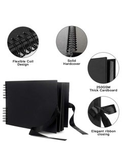 KASTWAVE Scrapbook Photo Album, Wedding Guest Book Anniversary Memory Scrapbooking, Photo Album with DIY Accessories Kit for Craft Paper Gifts, Black Cover 40 Sheets 11.5 x 8.5 Inch  - Image 2
