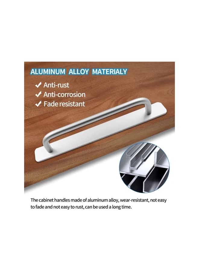 The Bros 2 Pcs Self-Stick Instant Cabinet Drawer Handles Pulls, Silver Aluminum Alloy Cabinet Pulls for Kitchen Cabinet Drawer Window Sliding Closet, with Adhesive(8.35 Inch/ 212mm) - Image 4