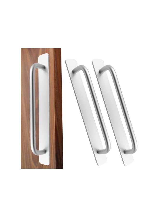 The Bros 2 Pcs Self-Stick Instant Cabinet Drawer Handles Pulls, Silver Aluminum Alloy Cabinet Pulls for Kitchen Cabinet Drawer Window Sliding Closet, with Adhesive(8.35 Inch/ 212mm) - Image 5