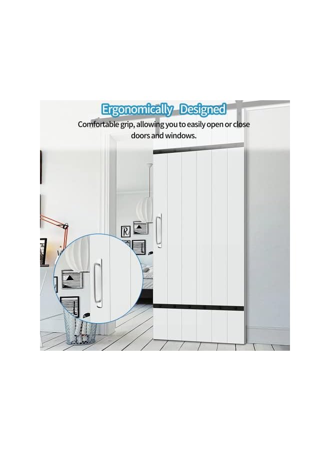 The Bros 2 Pcs Self-Stick Instant Cabinet Drawer Handles Pulls, Silver Aluminum Alloy Cabinet Pulls for Kitchen Cabinet Drawer Window Sliding Closet, with Adhesive(8.35 Inch/ 212mm) - Image 3