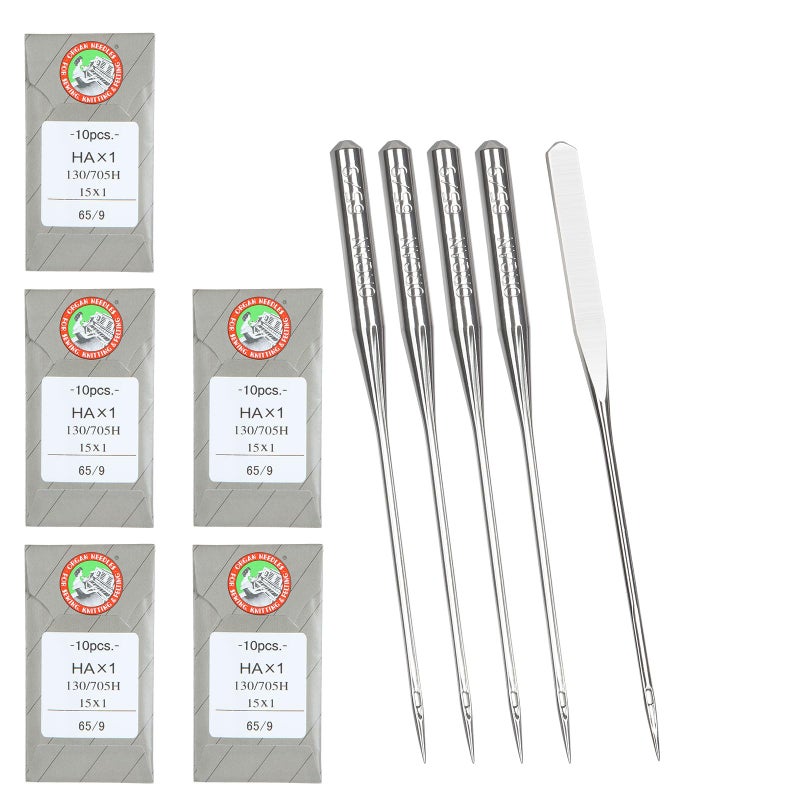 APACALI 50Pcs Embroidery Sewing Needles For Brother Machine Needles Size 65/9 130/705H Hax1 Sewing Needles Machine For Brother Sewing Machine - Image 1