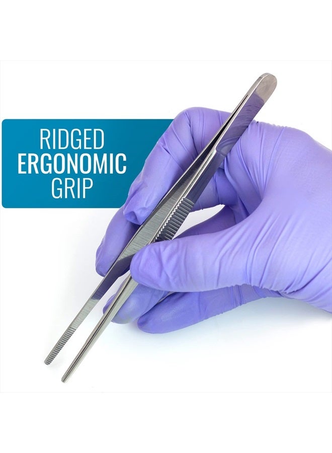 Mabis MABIS Surgical Tweezers and Dressing Forceps, 5.5 inches long, Serrated, Stainless Steel - Image 5