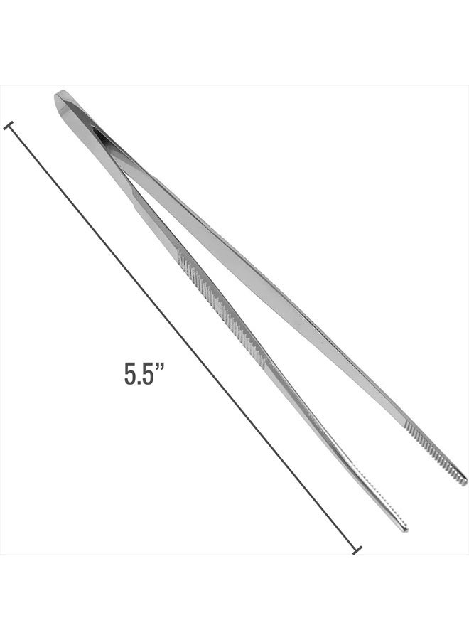 Mabis MABIS Surgical Tweezers and Dressing Forceps, 5.5 inches long, Serrated, Stainless Steel - Image 2