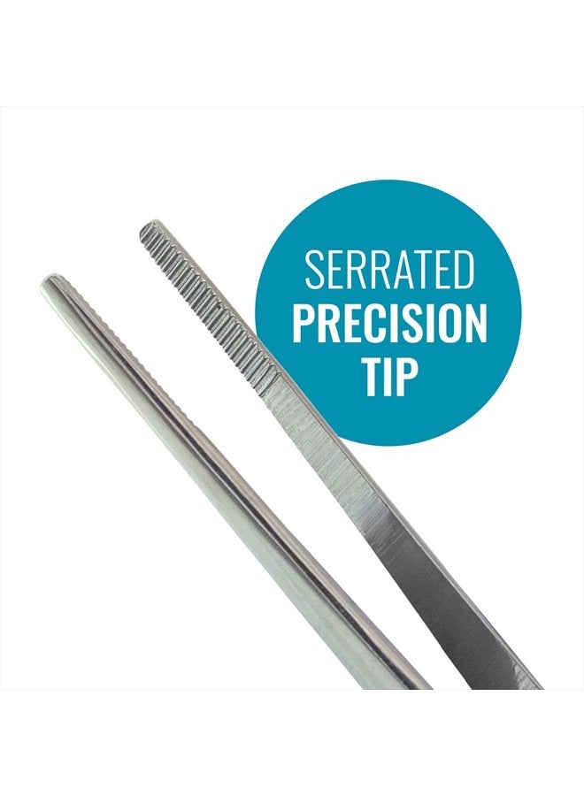 Mabis MABIS Surgical Tweezers and Dressing Forceps, 5.5 inches long, Serrated, Stainless Steel - Image 3
