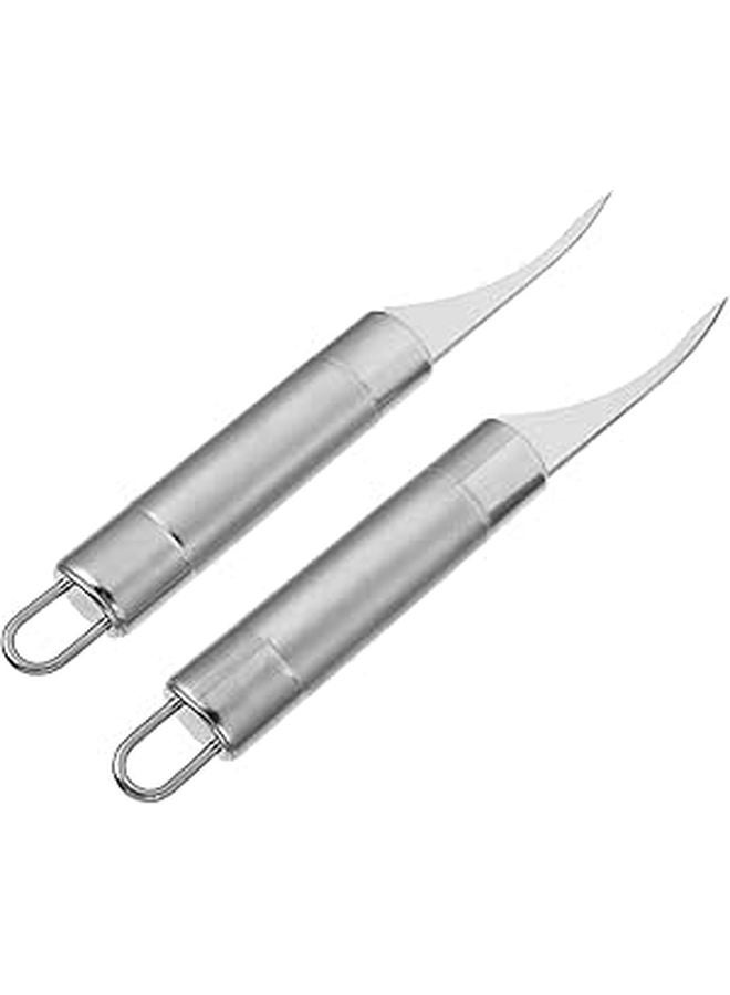 Stainless Steel Shrimp Deveiner and Peeler Tool 2 Piece Kitchen Gadget for Seafood Cleaning - Image 1