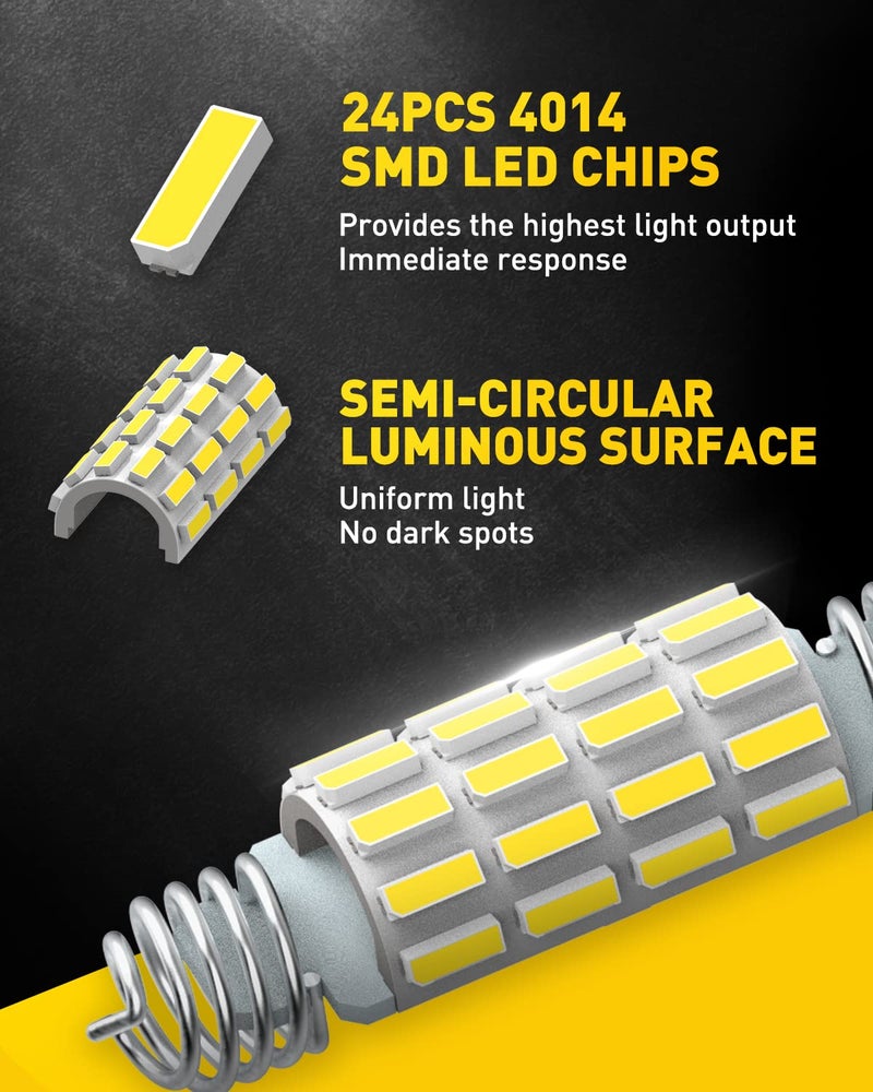 AUXITO 578 LED Bulbs 211-2 212-2 Festoon Bulb 39mm 41mm 42mm LED Lights Bulb 6500K White Extremely Bright 4014 SMD for Car Truck LED Interior Dome Map Door Courtesy Lights License Plate Bulbs, 4 Pack - Image 3