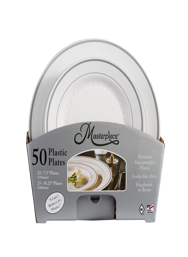 WNA Masterpiece Premium Quality Heavyweight Plastic Plates: 25 Dinner Plates and 25 Salad Plates - Image 5