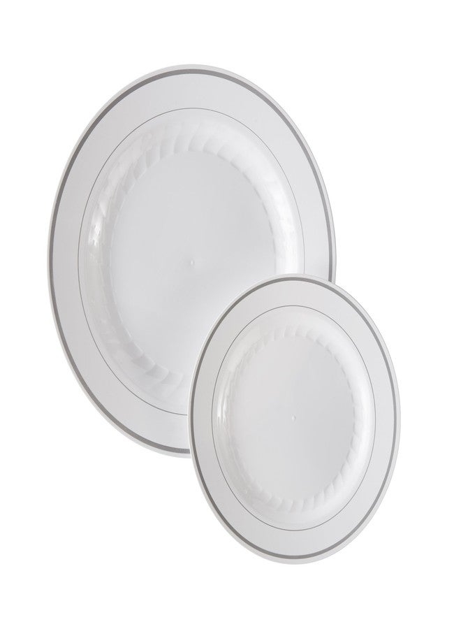 WNA Masterpiece Premium Quality Heavyweight Plastic Plates: 25 Dinner Plates and 25 Salad Plates - Image 2