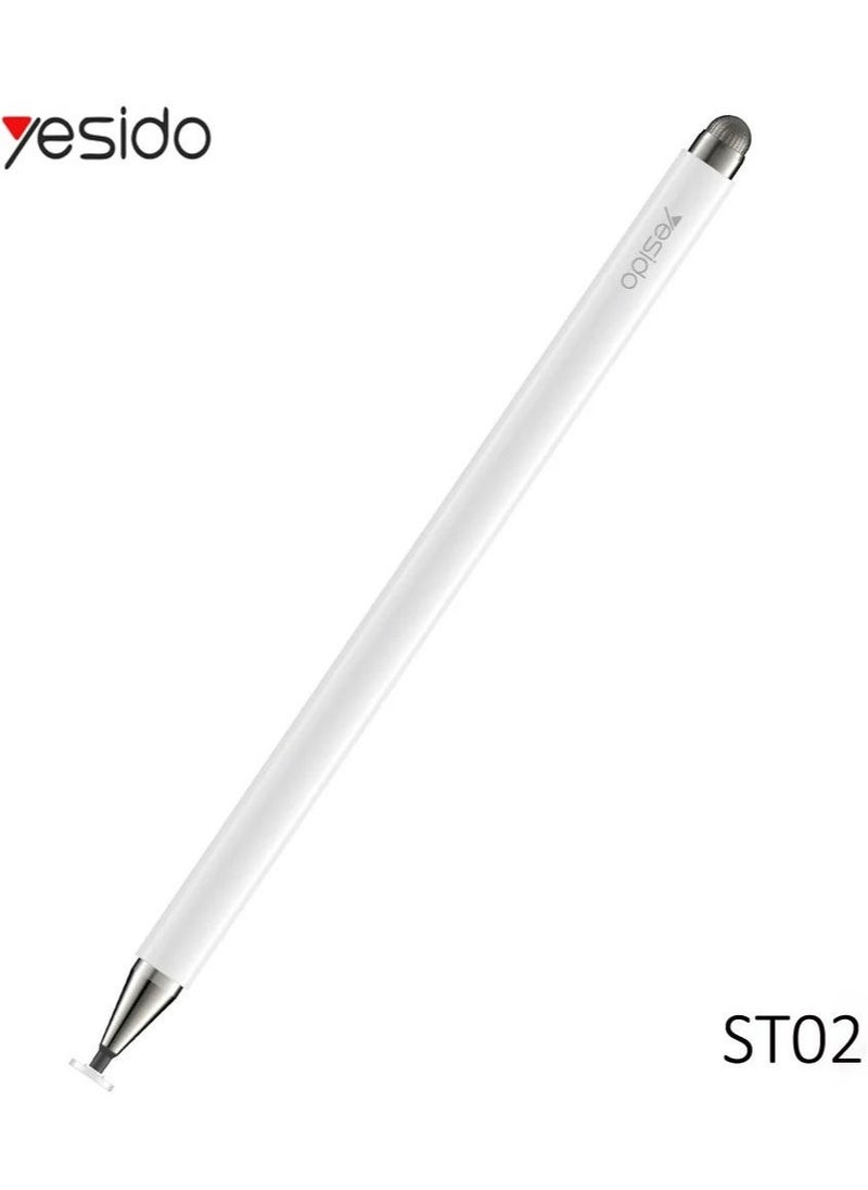 Yesido ST02 2-in-1 Capacitive Active Universal Tablet Smart Pressure Touch Stylus Pen – Precision Stylus for Smartphones and Tablets, Dual Tip Design for Writing and Drawing, High Sensitivity, Ideal for Touchscreen Devices  - Image 1