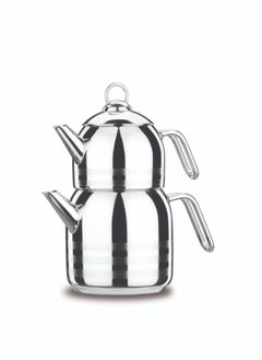 Korkmaz Korkmaz teapot set, steel steamer, 1.1 liters + 2 liters  - Image 1