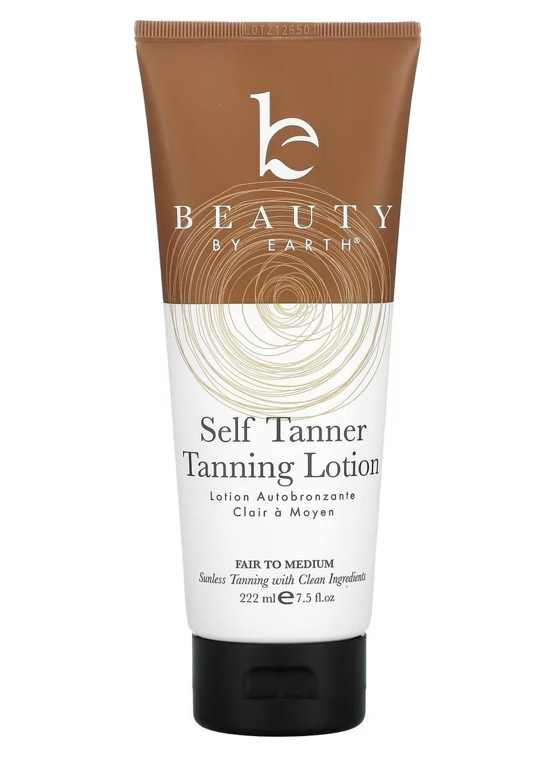 بيوتي باي إيرث Beauty By Earth Self Tanner Sunless Tanning Lotion متوسط ​​إلى متوسط ​​7.5 أونصة سائلة 222 مل