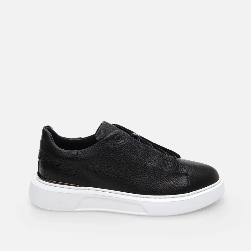 Hotiç 02AYH285670A100 GENUINE Leather Black Men's Casual Shoes