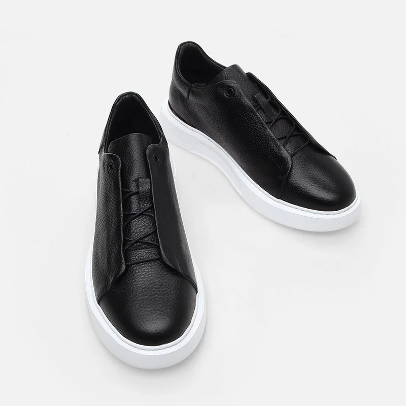 Hotiç 02AYH285670A100 GENUINE Leather Black Men's Casual Shoes