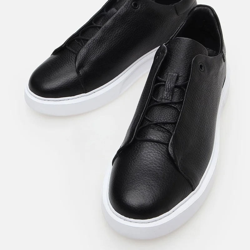Hotiç 02AYH285670A100 GENUINE Leather Black Men's Casual Shoes