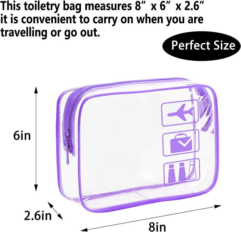 TREALDATE Clear Makeup Bags Toiletry bags Quart Size Travel Bag,TSA Approved Toiletry Bag 6Pcs- Clear Travel Bags for Toiletries, Carry on Airport Airline Compliant-Bag,6 Packs - Image 2