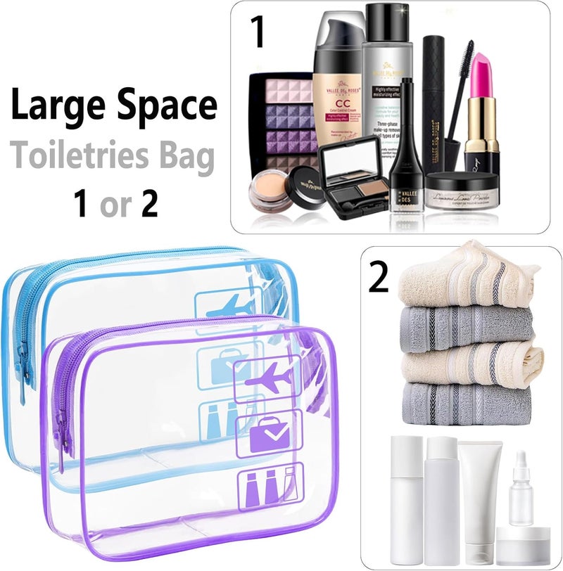 TREALDATE Clear Makeup Bags Toiletry bags Quart Size Travel Bag,TSA Approved Toiletry Bag 6Pcs- Clear Travel Bags for Toiletries, Carry on Airport Airline Compliant-Bag,6 Packs - Image 4