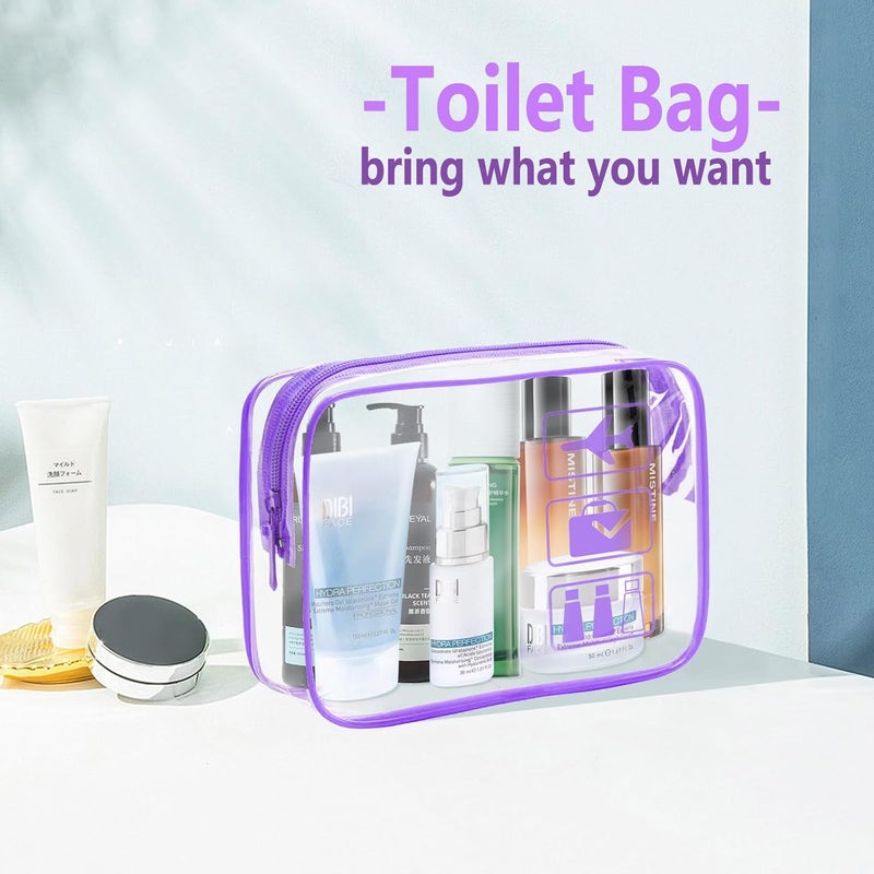 TREALDATE Clear Makeup Bags Toiletry bags Quart Size Travel Bag,TSA Approved Toiletry Bag 6Pcs- Clear Travel Bags for Toiletries, Carry on Airport Airline Compliant-Bag,6 Packs - Image 5