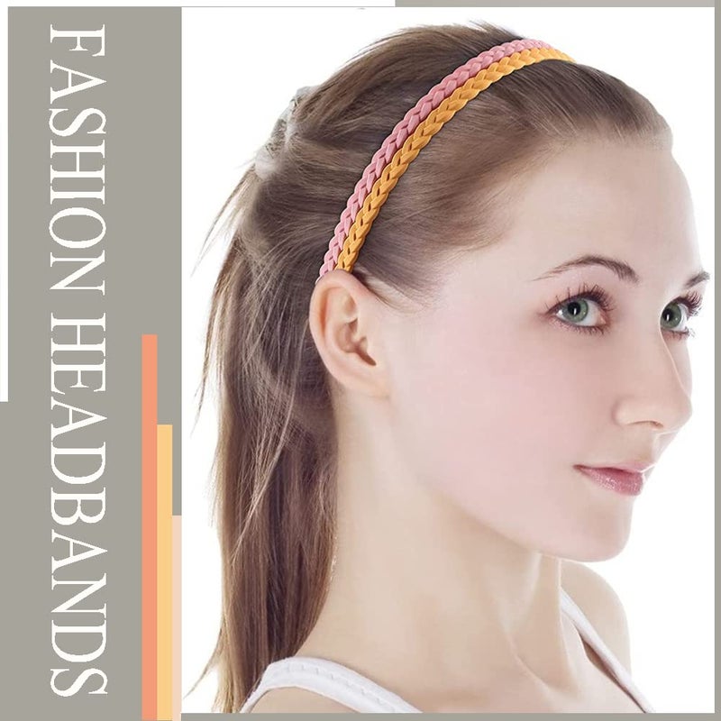 Springtime 12pcs Colorful Thin Headbands for Women 6mm Light Pigtail Skinny Hairbands for Girls Hard Teeth Headbands For Kids Teens - Image 4