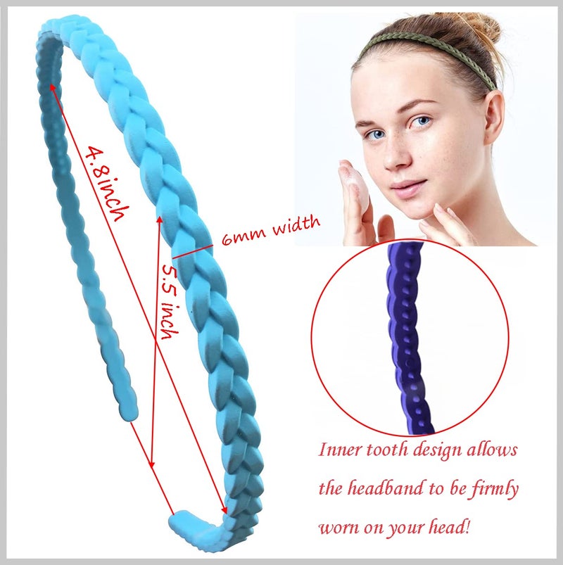 Springtime 12pcs Colorful Thin Headbands for Women 6mm Light Pigtail Skinny Hairbands for Girls Hard Teeth Headbands For Kids Teens - Image 3