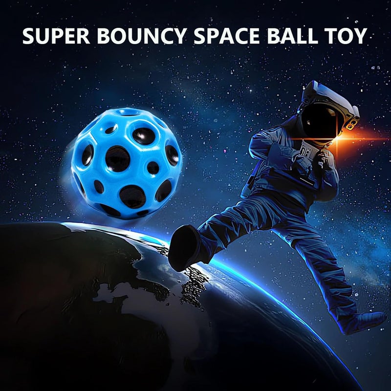 Tendry Space Ball  Extreme High Bouncing Ball Moon Shape  Improve Hand-Eye Coordination  Easy To Grip And Catch By Athletes As A Sport Training Toy (2 Pcs) - Image 4