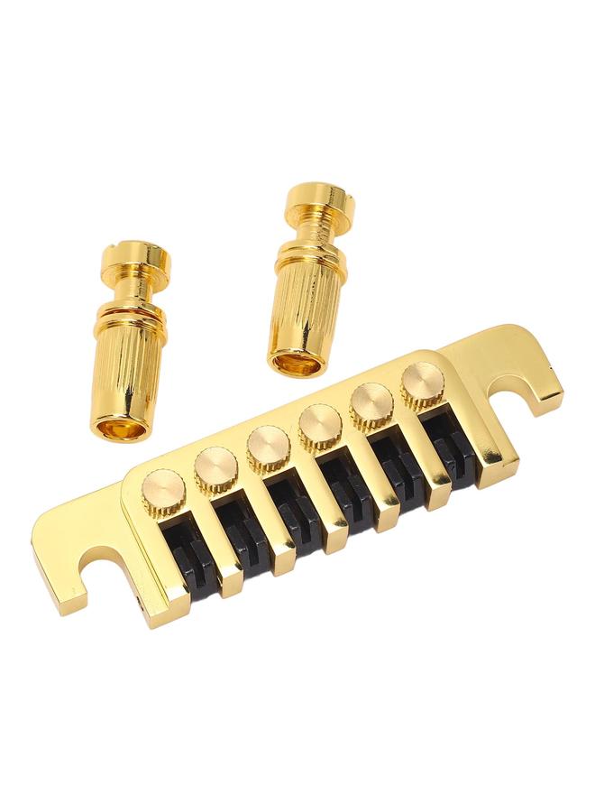 Guitar Bridge Tailpiece Reversible Wrap Around Saddle Bridge Stop Tailpiece for LP EPI Style Electric Guitars Gold