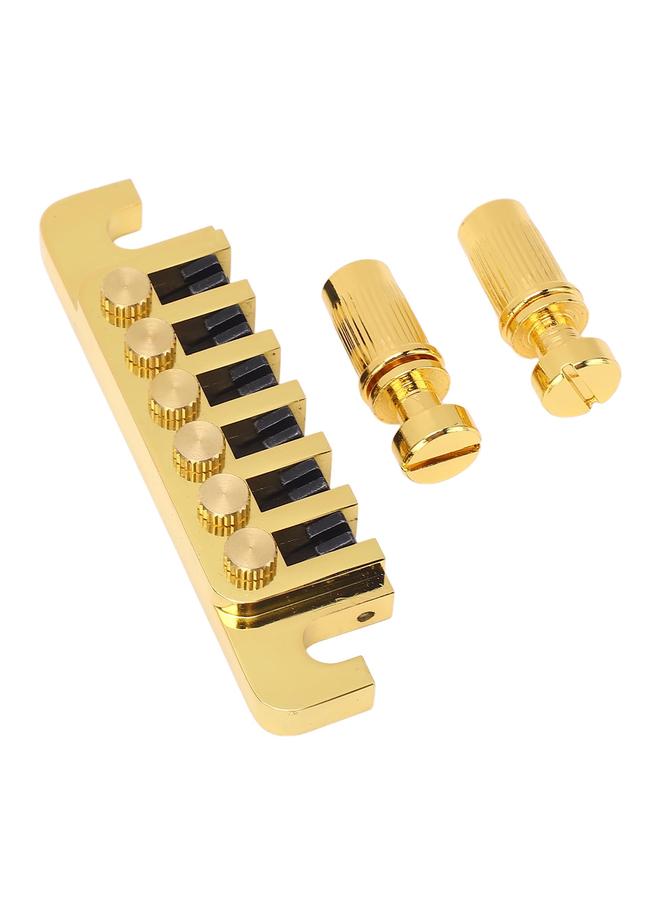 Guitar Bridge Tailpiece Reversible Wrap Around Saddle Bridge Stop Tailpiece for LP EPI Style Electric Guitars Gold