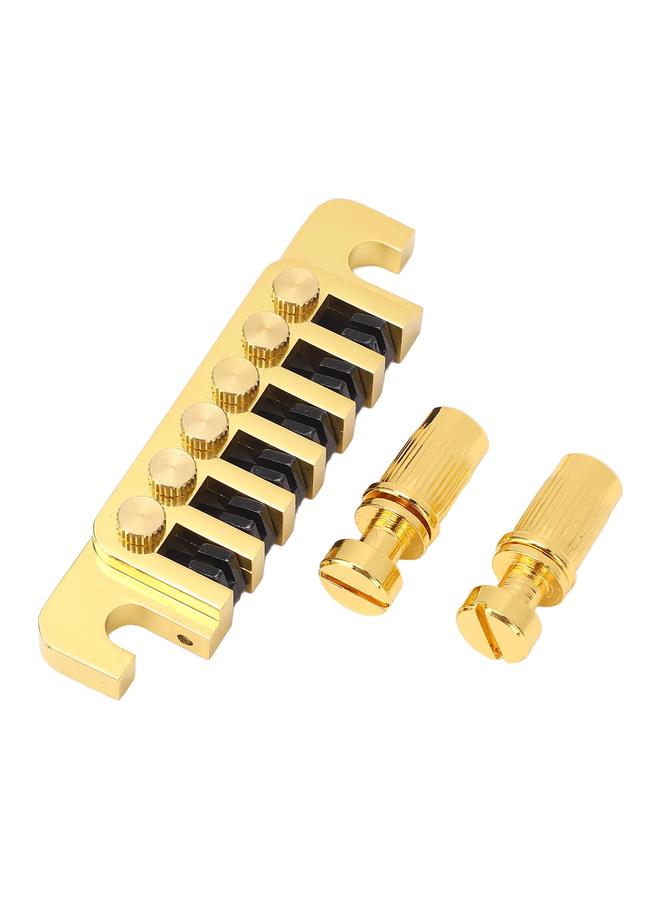 Guitar Bridge Tailpiece Reversible Wrap Around Saddle Bridge Stop Tailpiece for LP EPI Style Electric Guitars Gold