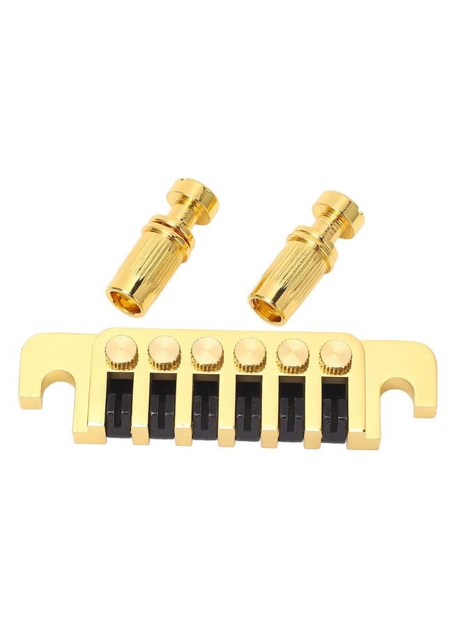 Guitar Bridge Tailpiece Reversible Wrap Around Saddle Bridge Stop Tailpiece for LP EPI Style Electric Guitars Gold