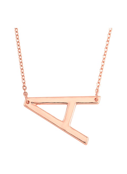 Initial A Letter Design Pendant Chain Necklace