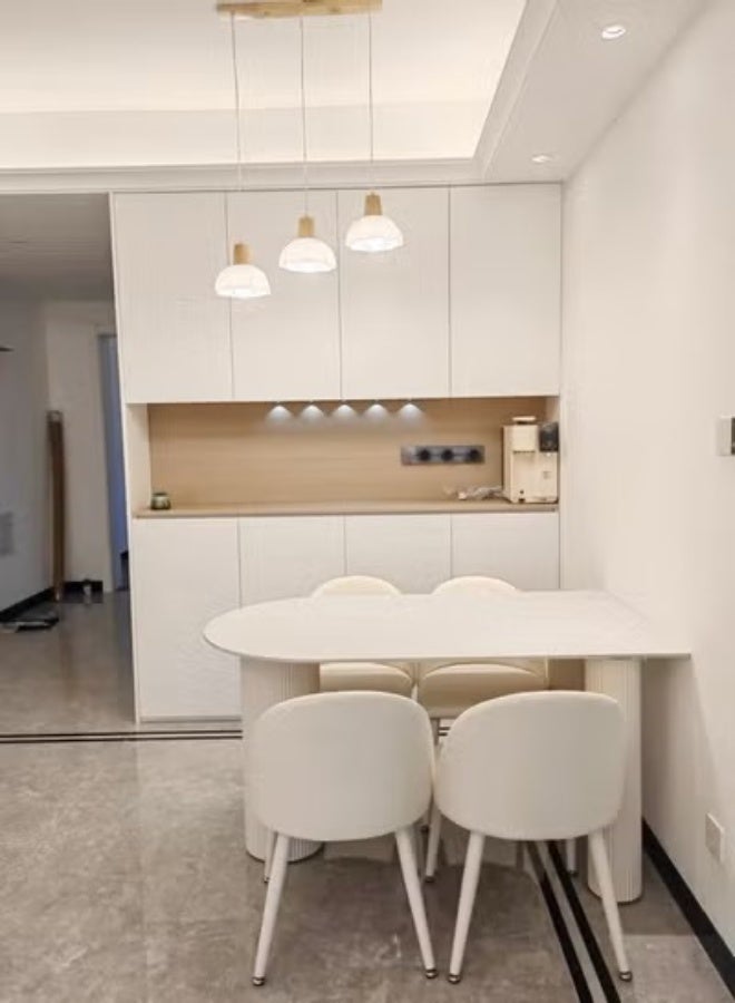 سي آند سي هوم طاولة طعام بتصميم حديث قطعة واحدة للمطبخ، طاولة غرفة الطعام البيضاء، غرفة الطعام، المطبخ، غرفة المعيشة، طاولة القهوة الترفيهية، مقاس 120 × 60 × 75 سم - Image 3