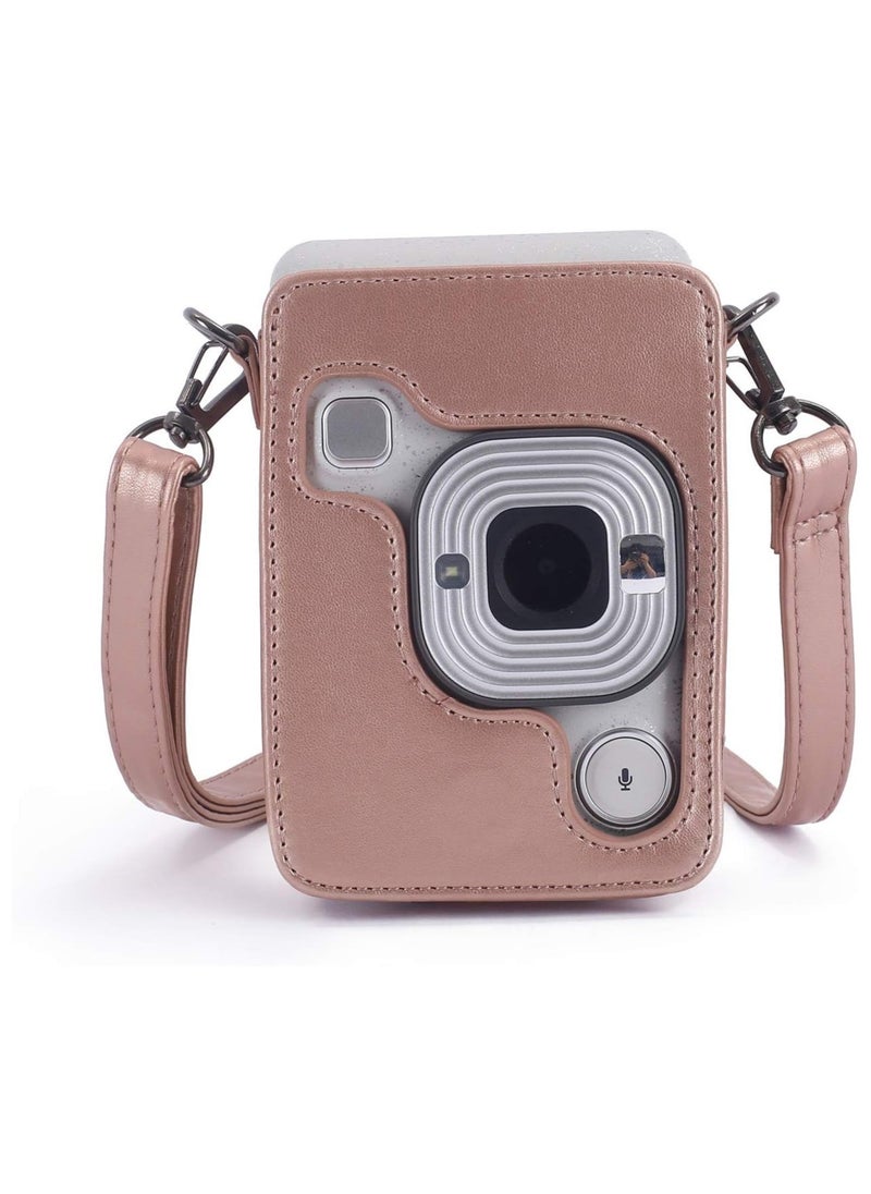 General Protective Case Compatible with Instax Mini Liplay Hybrid Instant Camera and Printer, Soft PU Leather Case with Removable/Adjustable Shoulder Strap  - Image 3