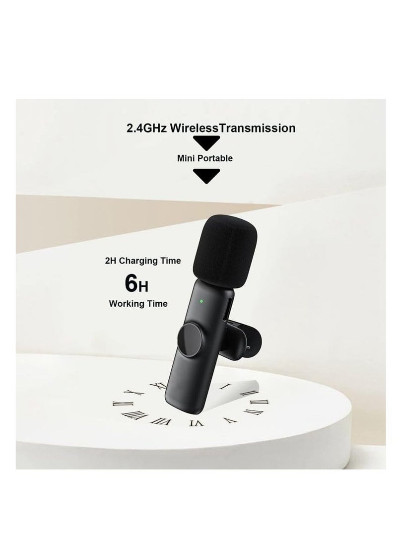 Wireless Lavalier Lapel Microphone for Android Phone & Computer One by Two with USB-C/Type-C Receiver For Samsung, Xiaomi, Oneplus, Oppo Etc..