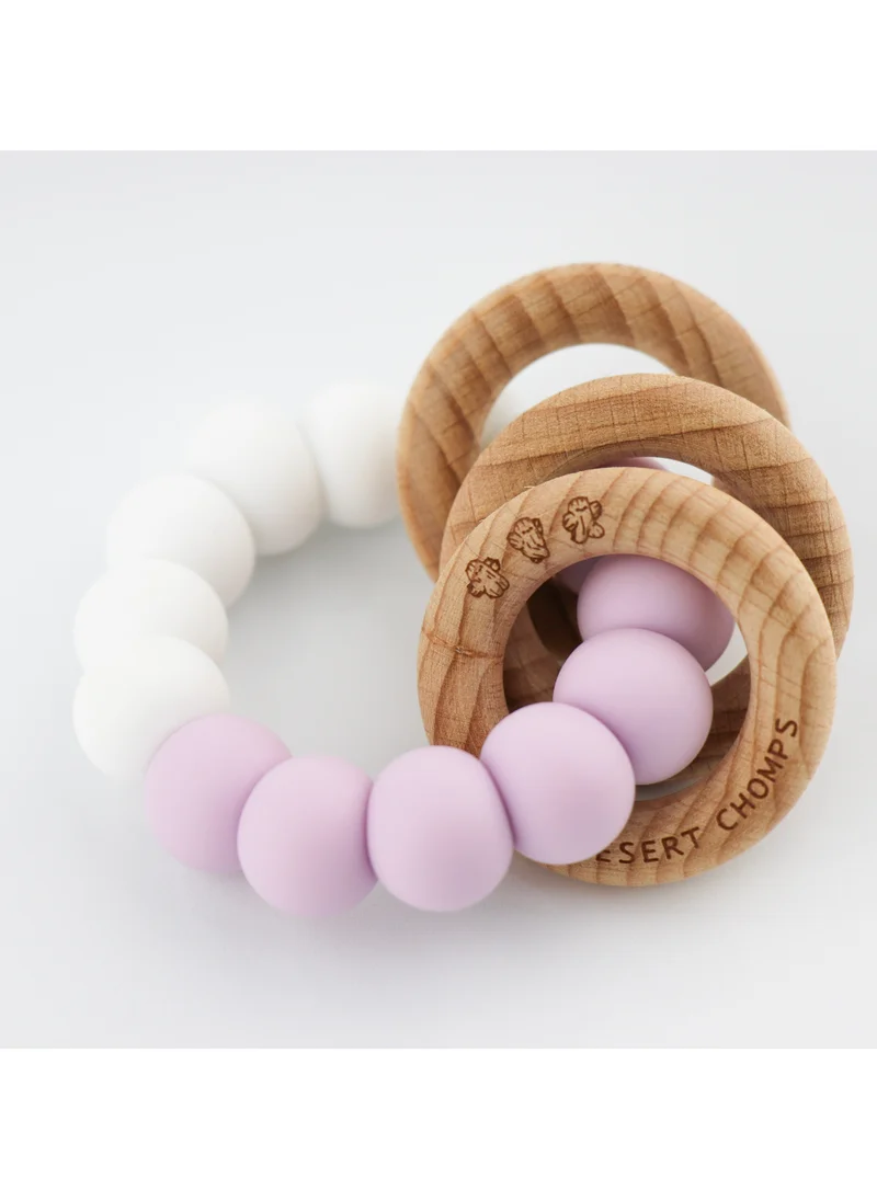 Desert Chomps Desert Chomps Trio Rattle Teether - Lilac