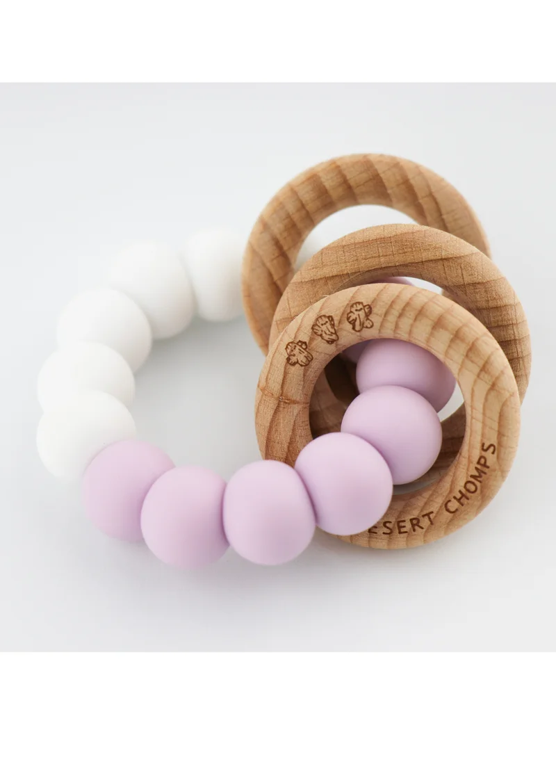 Desert Chomps Desert Chomps Trio Rattle Teether - Lilac